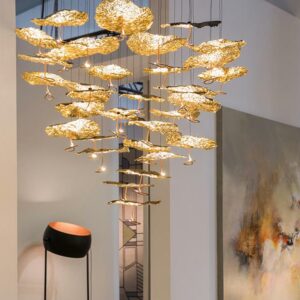 Gold moon chandelier