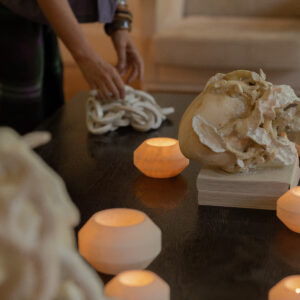 Photophore white alabaster