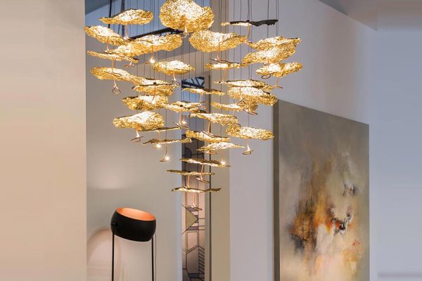 Gold moon chandelier